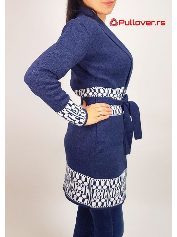 Ženski džemper - mantil na vezivanje